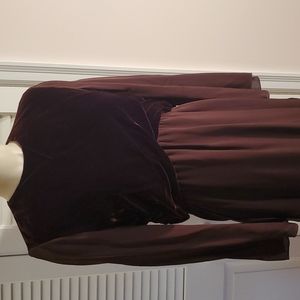 Bill Blass cocktail silk velvet and silchiffon dress.